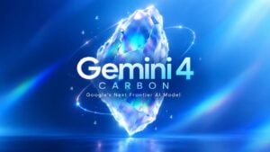 The Google Gemini 4 Carbon logo on a dark background.