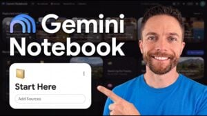The main dashboard of Google Gemini Notebook showing organized projects.