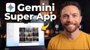 The main interface of the Gemini super app displaying task features