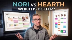 Side by side comparison of the Hearth Display and Nori AI Family Hub