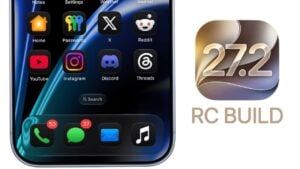The iOS 27.2 release candidate update screen on an iPhone