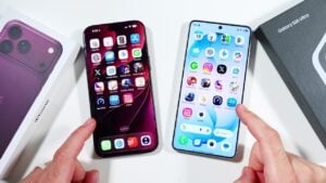 Side by side comparison of the iPhone 18 Pro Max and Galaxy S26 Ultra.