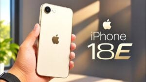 Concept render of the front and back of the rumored iPhone 18e smartphone.