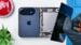 An opened iPhone Duo revealing its internal components during a teardown