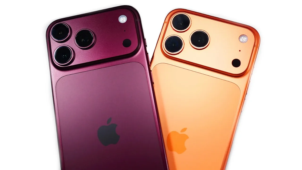 The back of the burgundy iPhone 18 Pro Max showing the new camera module features.