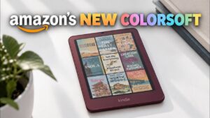 Front view of the 2026 Kindle Colorsoft showing the flush e-ink display.