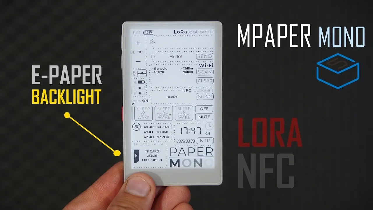 A person holding the compact ESP32 gadget in their hand.