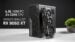 The MinisForum MS02 Ultra mini PC standing vertically on a desk.