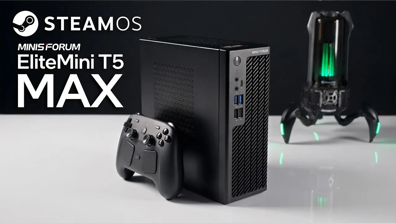 SteamOS interface running smoothly on the Minisforum T5 Max.