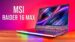 The MSI Raider 16 Max laptop closed, showing its metal lid design.