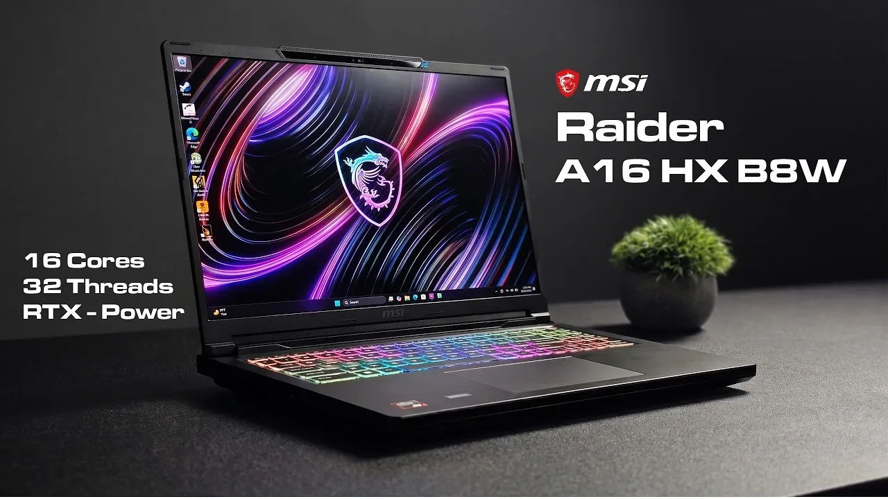 Nvidia GeForce RTX 5080 performance benchmarks displayed on screen.