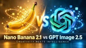A side-by-side comparison of the Nano Banana 2.1 and GPT Image 2.5 interfaces.