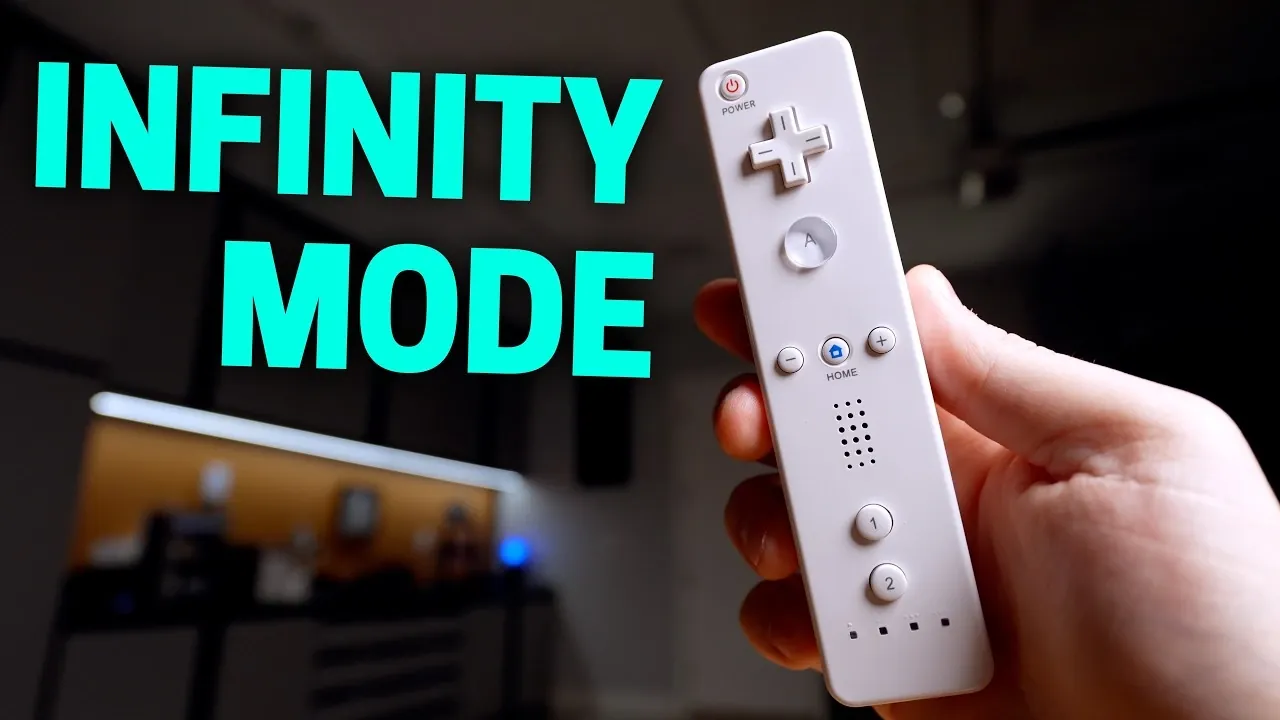 The OpenMote smart home remote resting on a coffee table.