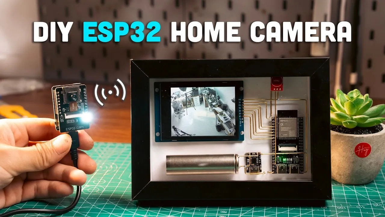 The fully assembled ESP32 wireless camera powered by an 18650 battery.