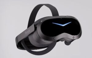 Front view of the conceptual Pimax Crystal Pro VR headset.