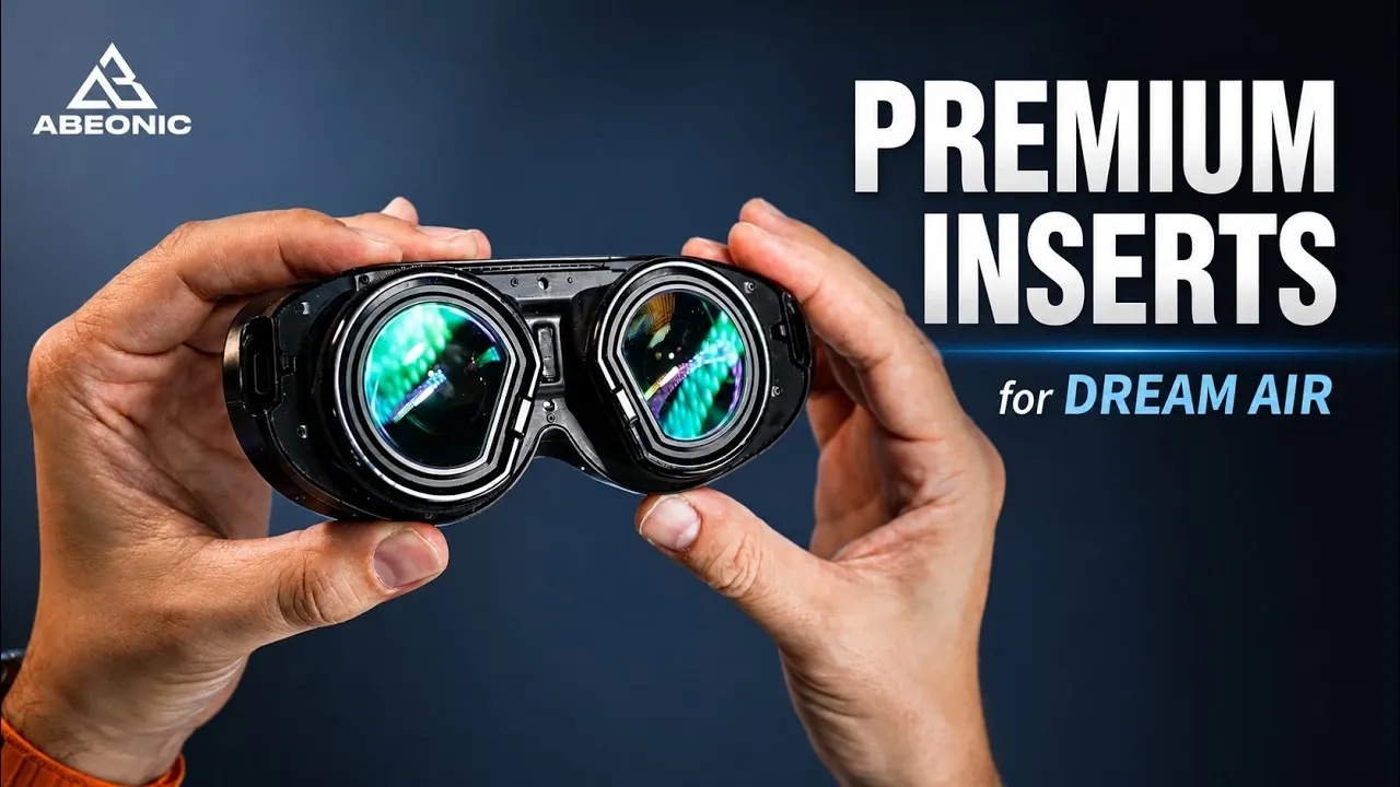 Premium Eyebionic prescription lenses installed on a Pimax Crystal Super Micro-OLED headset.
