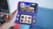 The Retroid Pocket Duo clamshell gaming handheld opened up showing its dual screens.