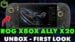 The front view of the ROG Xbox Ally X20 handheld gaming console.