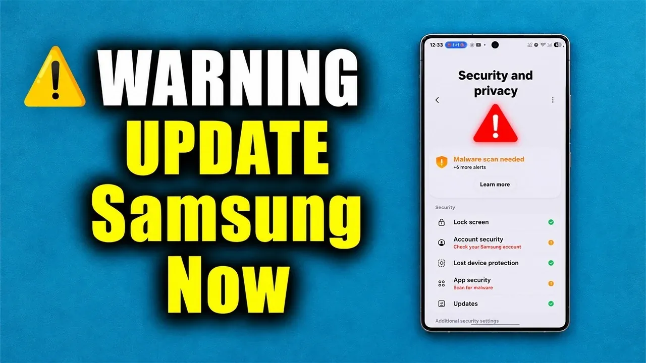 A notification screen prompting the user to download a 500MB security update.