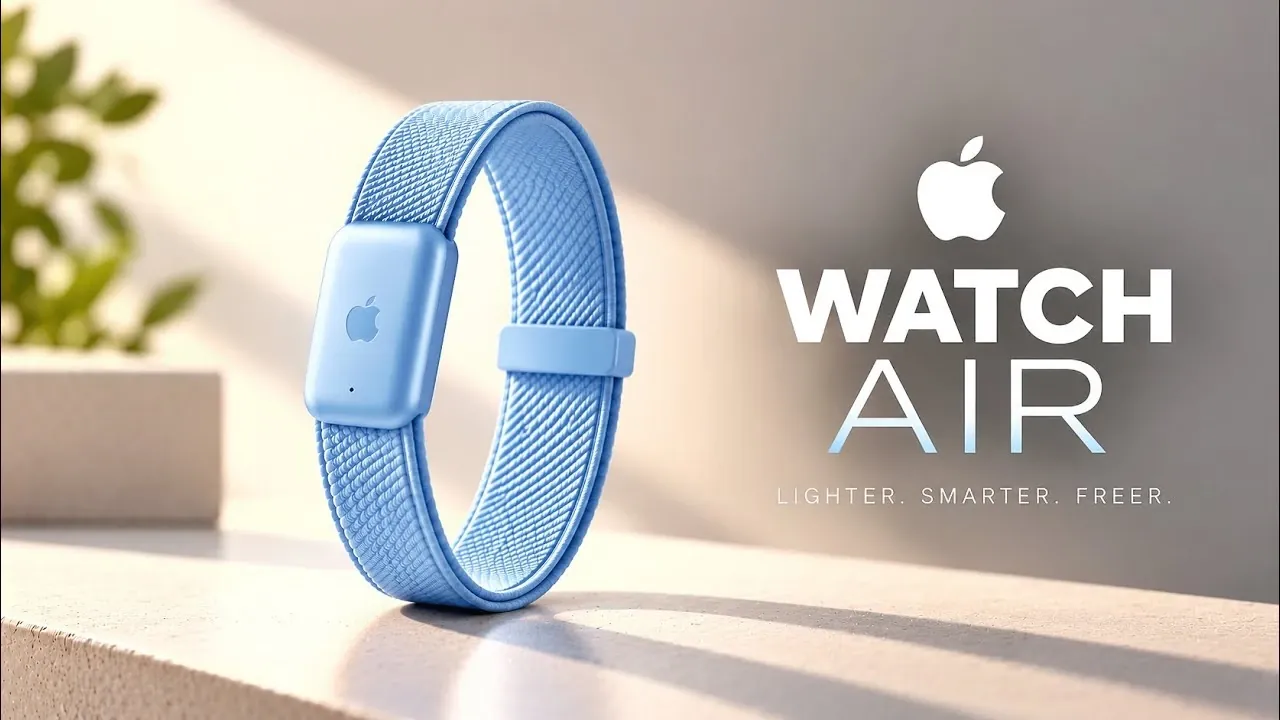 A minimalist display-free Apple wearable worn on a person's wrist.