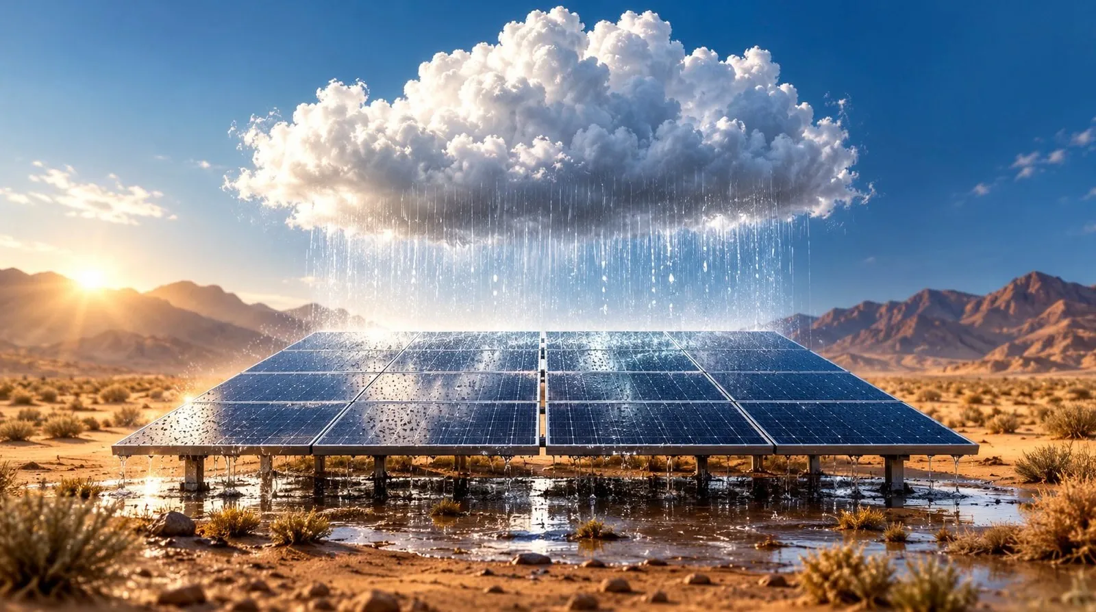 Computer simulation model showing atmospheric heat patterns over a solar farm.