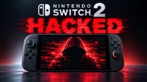 The Nintendo Switch 2 console resting on a table.