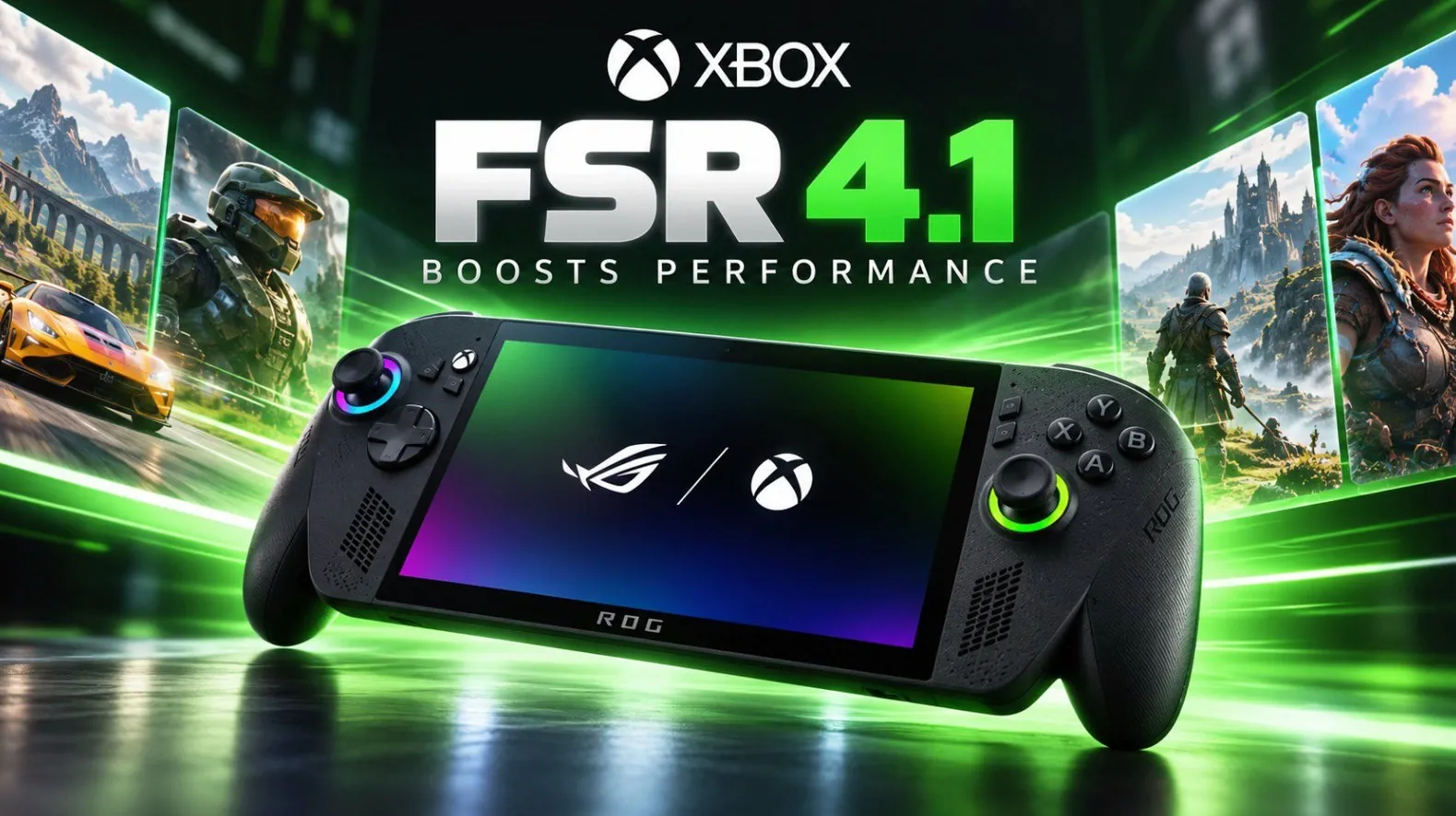 A side-by-side gameplay comparison showing FSR enabled and disabled.