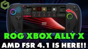 AMD FSR 4.1 preview driver upscaling settings displayed on screen.