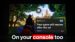 A television screen showing a video game paused for a commercial advertisement break.