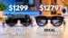 Side by side comparison of the XREAL Aura glasses and Meta VR headset